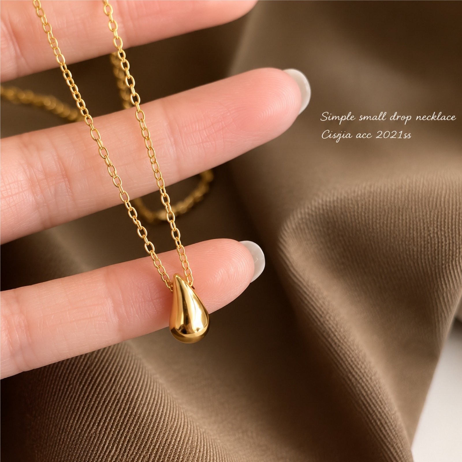 Gold Plated Tear Drop Necklace - Image 3