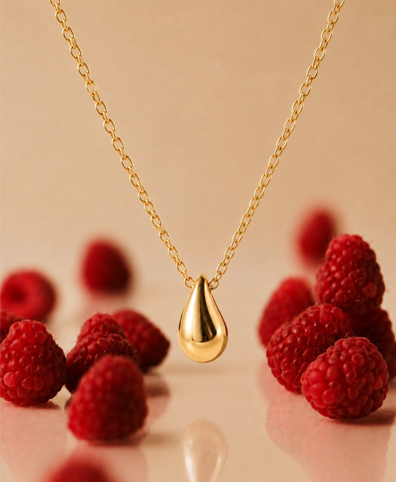 Gold Plated Tear Drop Necklace