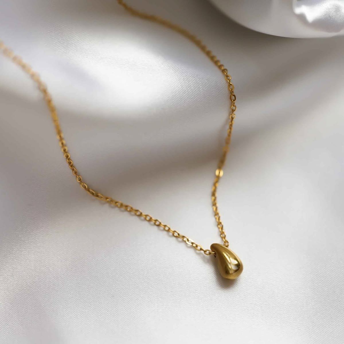 Gold Plated Tear Drop Necklace - Image 2